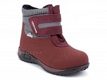 14-531-3 Скороход (Skorohod), ботинки демисезонные утепленные, байка, гидрофобная кожа, серый, красный в Ставрополе