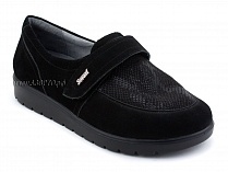 231115 Сурсил-Орто (Sursil-Ortho), туфли для взрослых, черные, кожа, стрейч ткань, полнота 6 в Ставрополе