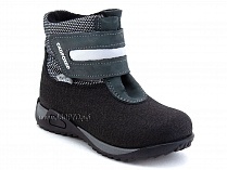 11-531-2 (20-21р) Скороход (Skorohod), ботинки демисезонные утепленные, байка, гидрофобная кожа, серый, черный в Ставрополе