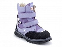 504 (26-30) Твики (Twiki) ботинки детские зимние ортопедические профилактические, кожа, нубук, натуральная шерсть, сиреневый в Ставрополе