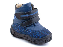 521-12 (21-26) Твики (Twiki) ботинки детские зимние ортопедические профилактические, кожа, натуральная шерсть, джинсово-черный в Ставрополе