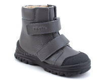 3381-721 Тотто (Totto), ботинки детские утепленные ортопедические профилактические, байка, кожа, серый в Ставрополе