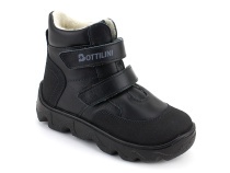 BL-271(05) Боттилини (Bottilini), ботинки  детские демисезонные  ортопедические профилактические, кожа, байка, черный в Ставрополе