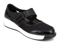 K231-R-GD-07-A (36-41) Кумфо (Kumfo) туфли для взрослых, текстиль, кожа, черный в Ставрополе