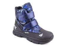 2542-25МК (37-40) Миниколор (Minicolor), ботинки зимние подростковые ортопедические профилактические, мембрана, кожа, натуральный мех, синий, черный в Ставрополе