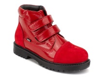 201-32 (31-36) Бос (Bos), ботинки детские утепленные профилактические, байка,  кожа, лак,  красный в Ставрополе