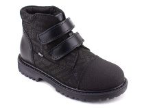 201-125 (31-36) Бос (Bos), ботинки детские утепленные профилактические, байка, кожа, нубук, черный, милитари в Ставрополе