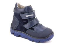 BL-271(50) Боттилини (Bottilini), ботинки  детские демисезонные  ортопедические профилактические, кожа, нубук, байка, темно-синий в Ставрополе