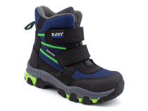 061-111-160 (26-30) Джойшуз (Djoyshoes) ботинки  ортопедические профилактические мембранные утеплённые, флис, мембрана, нубук, темно-синий, черный в Ставрополе
