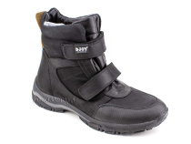 0034-111-211-347 (37-40) Джойшуз (Djoyshoes) ботинки подростковые зимние мембранные ортопедические профилактические, натуральный мех, кожа, мембрана, черный, коричневый в Ставрополе
