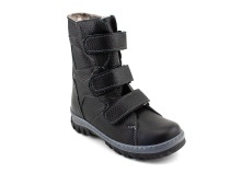 207ч (26-30) Аквелла (Akwella), ботинки зимние ортопедические с высоким берцем, натуральная шерсть, кожа, черный в Ставрополе