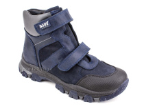 0034-600-194-687-213 (31-36) Джойшуз (Djoyshoes) ботинки детские зимние ортопедические профилактические, натуральный мех, кожа, темно-синий, черный в Ставрополе