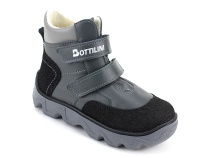 BL-271(3) Боттилини (Bottilini), ботинки  детские демисезонные ортопедические профилактические, кожа, байка, серый в Ставрополе