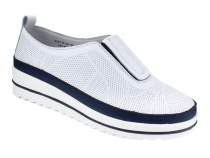 K231-R-LX-16-A (41-43) Кумфо (Kumfo) туфли для взрослых, перфорированная кожа, белый, синий в Ставрополе
